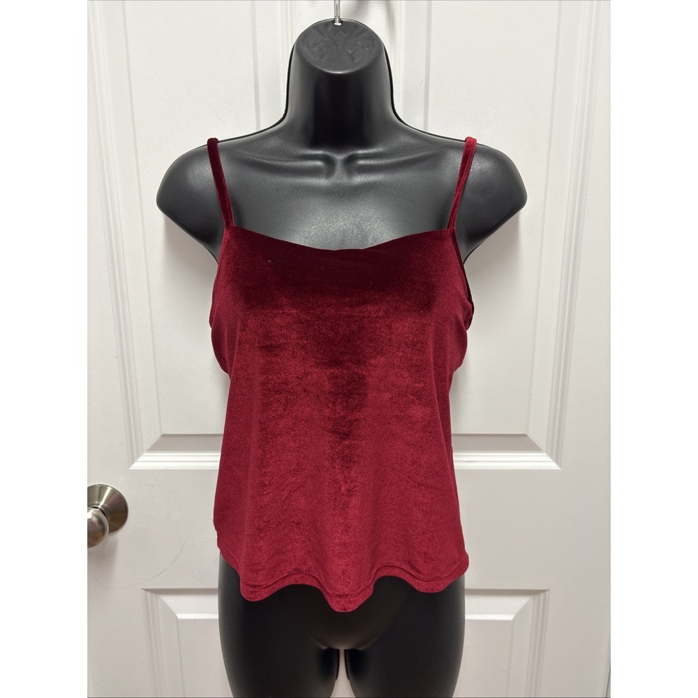 Maidenform Red Velour Camisole Top Womens Size M Chest 34‎ Spaghetti Strap